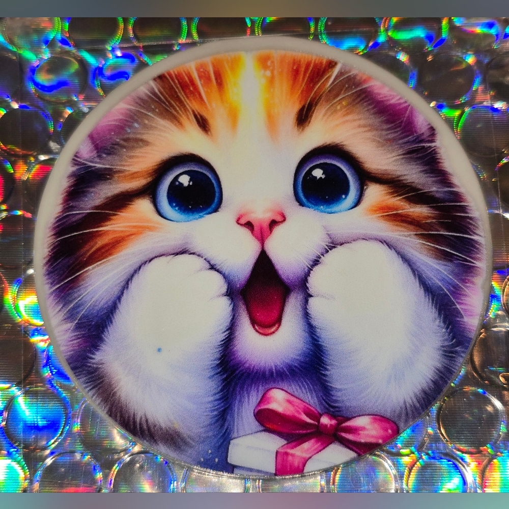 Cute Cat Custom Christmas Ornament with Real Pearl #1039